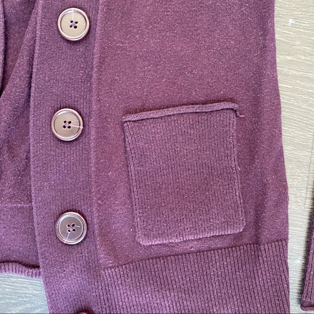 American Eagle Plum Button Up Hooded Cardigan - Picture 4 of 5